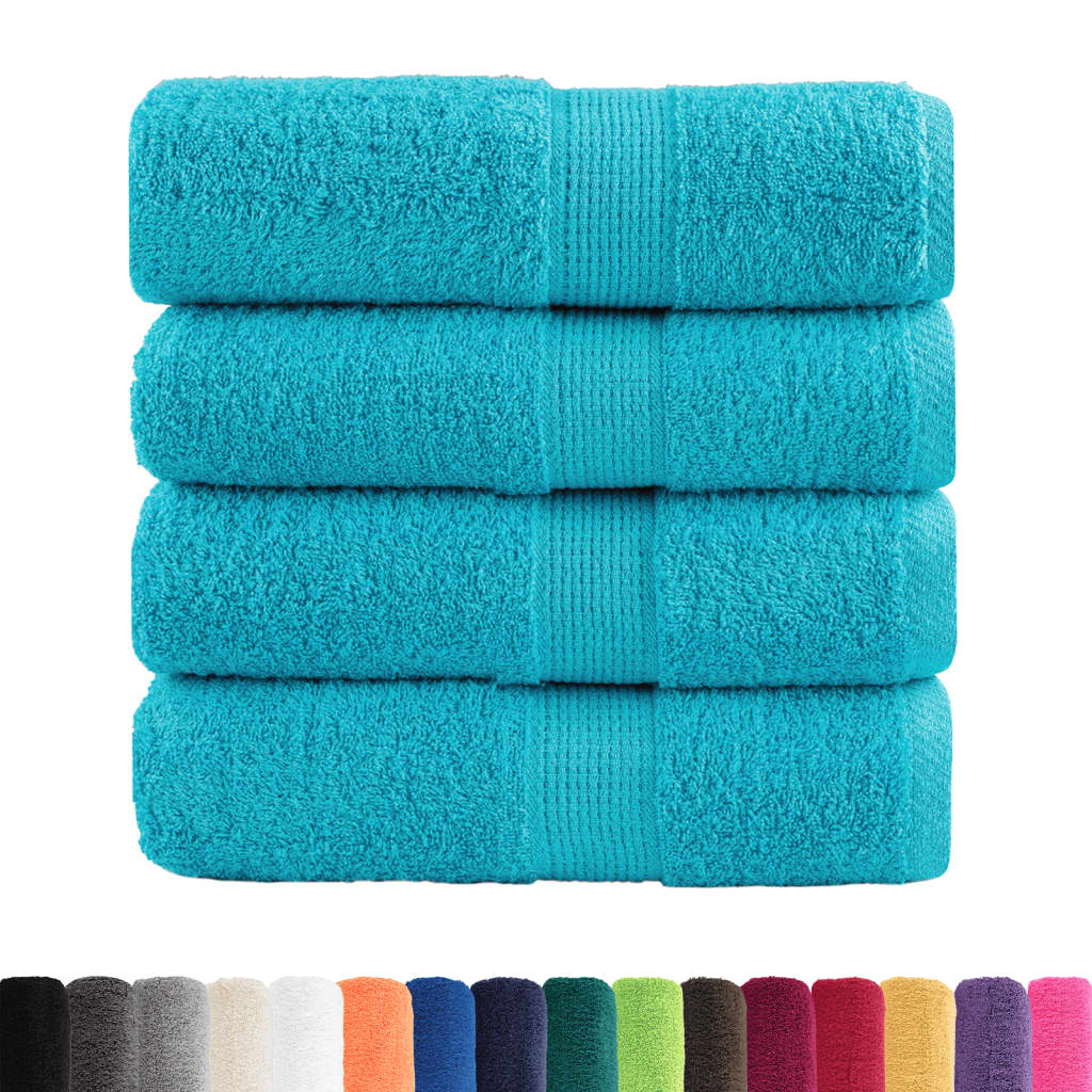 vidaXL Premium Guest Towels SOLUND 4 pcs Turquoise 30x50 cm 600 gsm