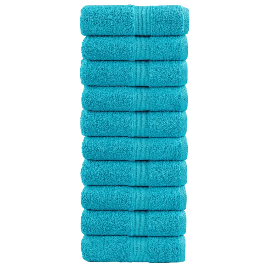 vidaXL Premium Guest Towels SOLUND 10 pcs Turquoise 30x50 cm 600 gsm