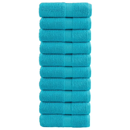 vidaXL Premium Guest Towels SOLUND 10 pcs Turquoise 30x50 cm 600 gsm