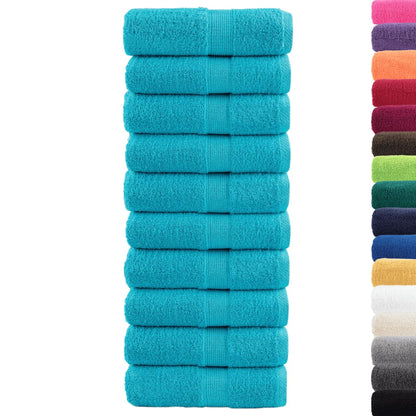 vidaXL Premium Guest Towels SOLUND 10 pcs Turquoise 30x50 cm 600 gsm