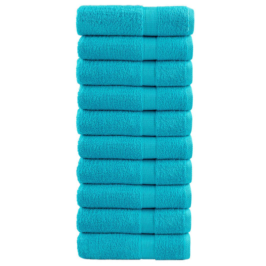 vidaXL Premium Hand Towels SOLUND 10 pcs Turquoise 50x100 cm 600 gsm