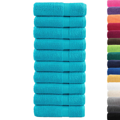 vidaXL Premium Bath Towels "SOLUND" 10 pcs Turquoise 100x150 cm 600 gsm