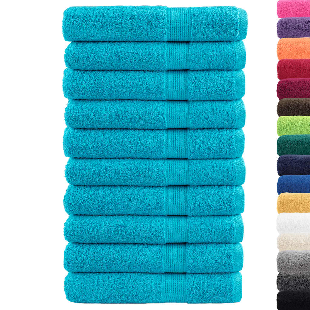 vidaXL Premium Sauna Towels SOLUND 10 pcs Turquoise 80x200 cm 600 gsm