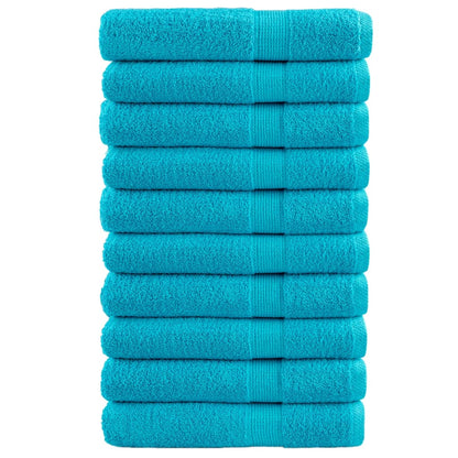 vidaXL Premium Towels SOLUND 10 pcs Turquoise 100x200 cm 600 gsm