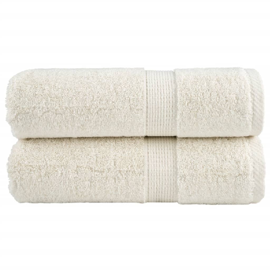 vidaXL Premium Wash Towels SOLUND 2 pcs Cream 30x30 cm 600 gsm