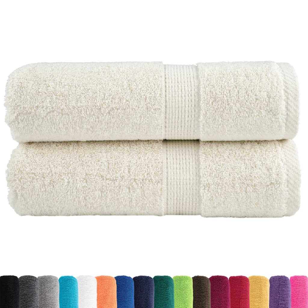 vidaXL Premium Wash Towels SOLUND 2 pcs Cream 30x30 cm 600 gsm