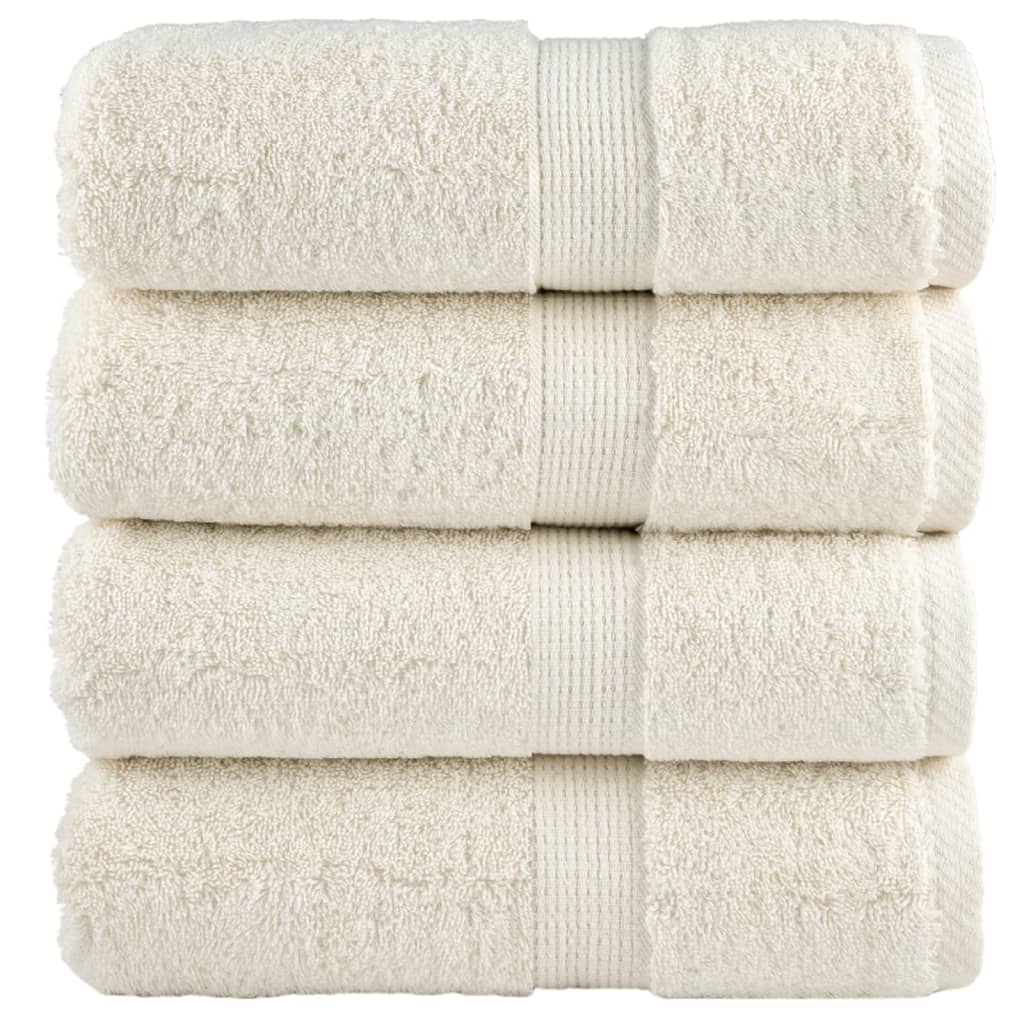 vidaXL Premium Wash Towels SOLUND 4 pcs Cream 30x30 cm 600 gsm
