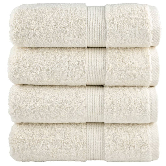 vidaXL Premium Wash Towels SOLUND 4 pcs Cream 30x30 cm 600 gsm
