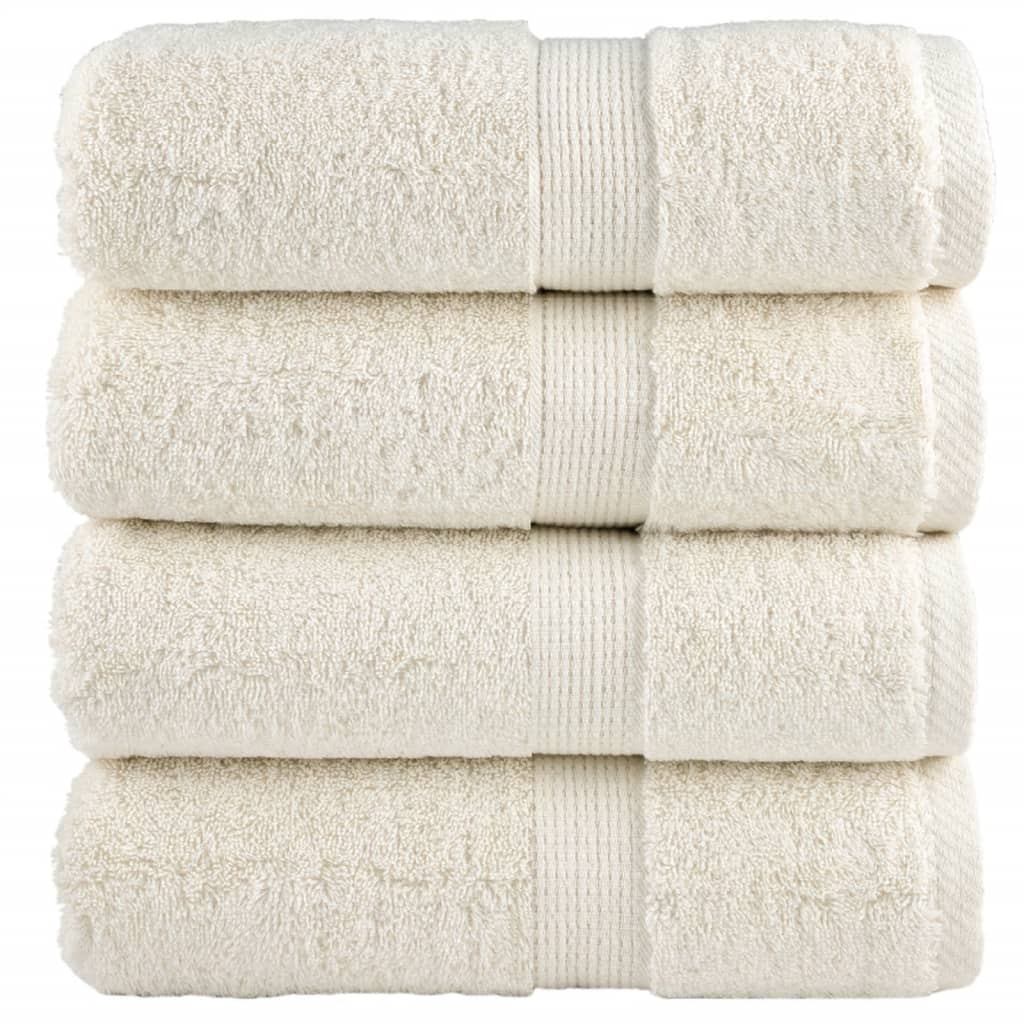 vidaXL Premium Guest Towels SOLUND 4 pcs Cream 30x50 cm 600 gsm