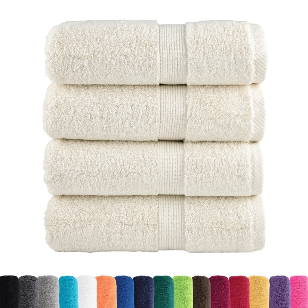 vidaXL Premium Guest Towels SOLUND 4 pcs Cream 30x50 cm 600 gsm