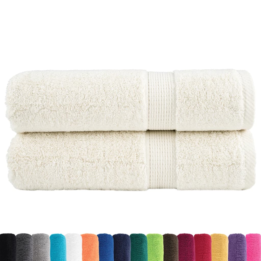 vidaXL Premium Hand Towels SOLUND 2 pcs Cream 50x100 cm 600 gsm