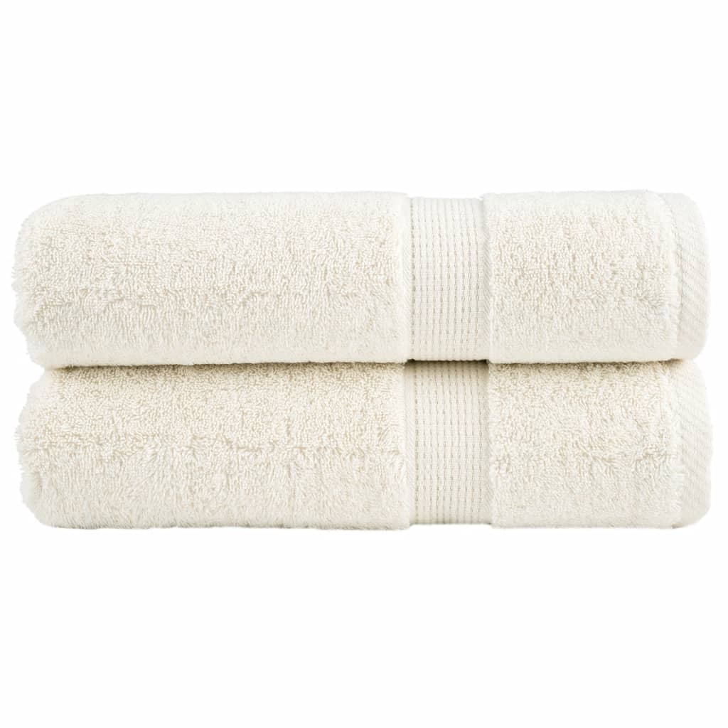 vidaXL Premium Bath Towels "SOLUND" 2 pcs Cream 100x150 cm 600 gsm