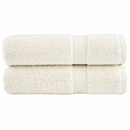 vidaXL Premium Bath Towels "SOLUND" 2 pcs Cream 100x150 cm 600 gsm