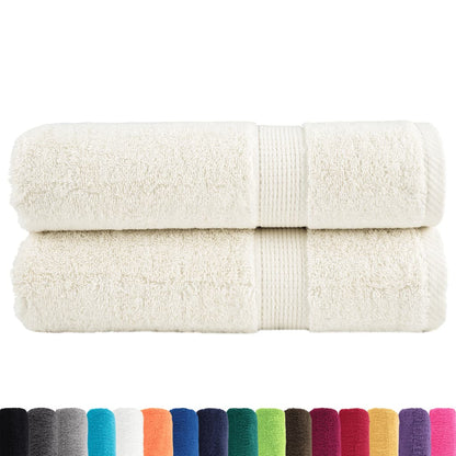 vidaXL Premium Bath Towels "SOLUND" 2 pcs Cream 100x150 cm 600 gsm