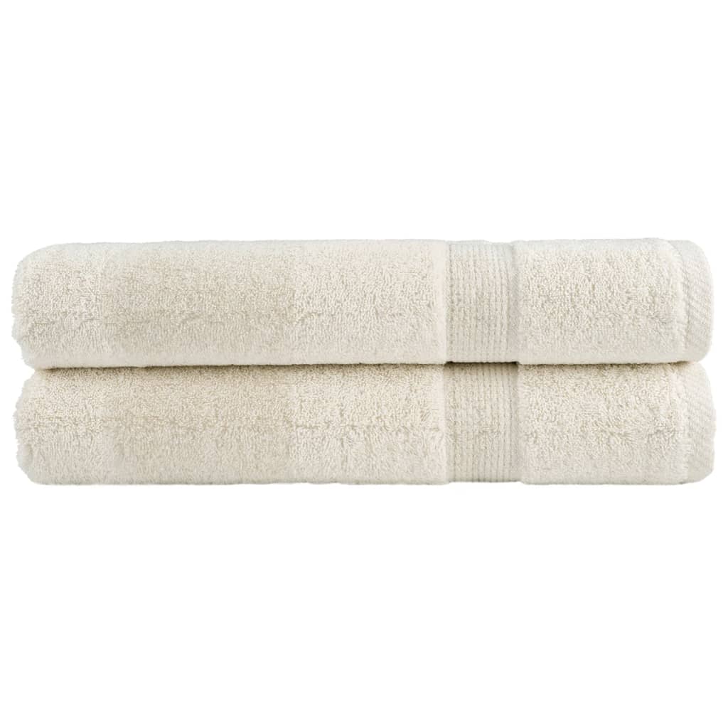 vidaXL Premium Sauna Towels SOLUND 2 pcs Cream 80x200 cm 600 gsm