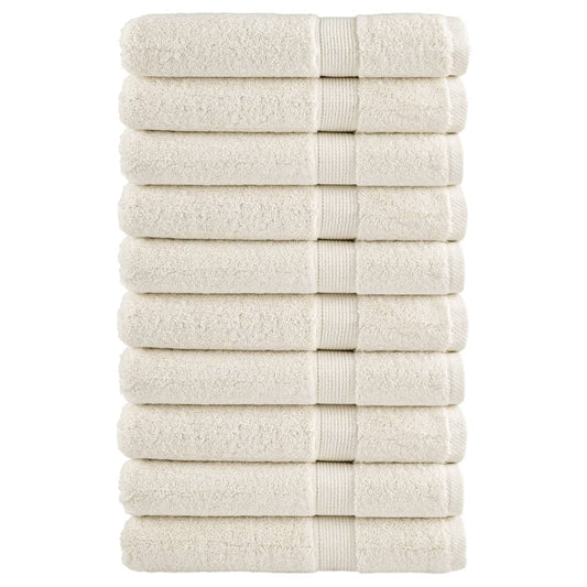 vidaXL Premium Sauna Towels SOLUND 10 pcs Cream 80x200 cm 600 gsm