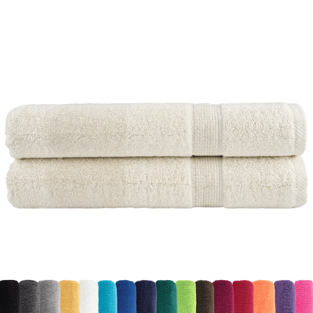 vidaXL Premium Towels SOLUND 2 pcs Cream 100x200 cm 600 gsm