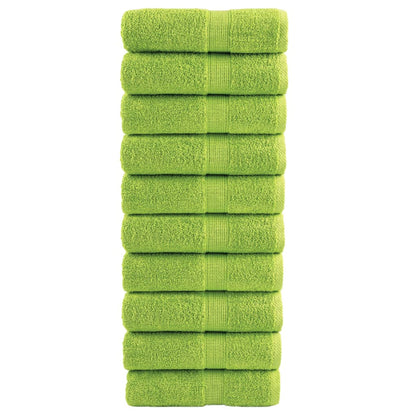 vidaXL Premium Wash Towels SOLUND 10 pcs Apple Green 30x30 cm 600 gsm