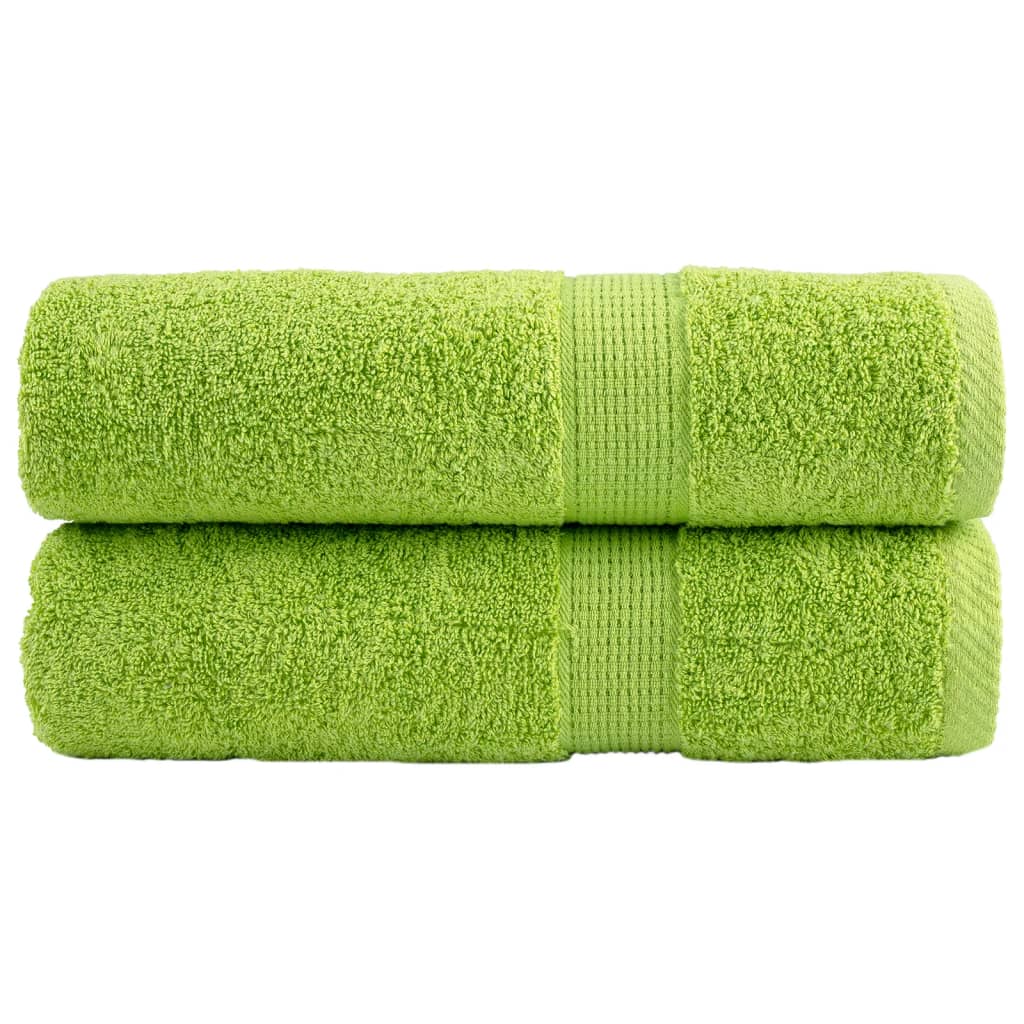 vidaXL Premium Bath Towels "SOLUND" 2 pcs Apple Green 100x150 cm 600 gsm
