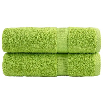 vidaXL Premium Bath Towels "SOLUND" 2 pcs Apple Green 100x150 cm 600 gsm
