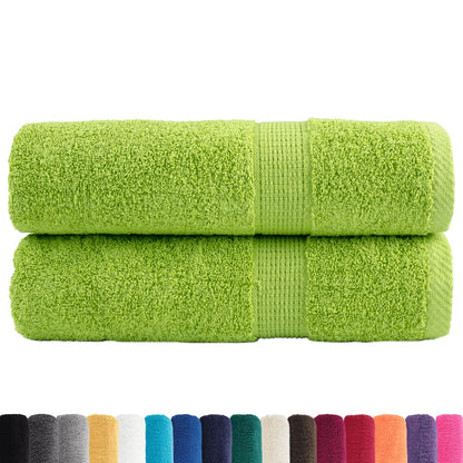 vidaXL Premium Bath Towels "SOLUND" 2 pcs Apple Green 100x150 cm 600 gsm