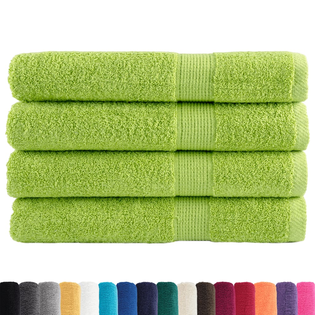 vidaXL Premium Sauna Towels SOLUND 4 pcs Apple Green 80x200 cm 600 gsm