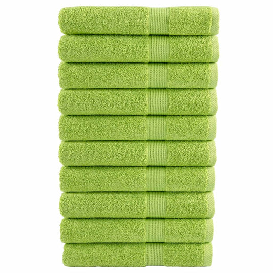 vidaXL Premium Sauna Towels SOLUND 10 pcs Apple Green 80x200 cm 600 gsm