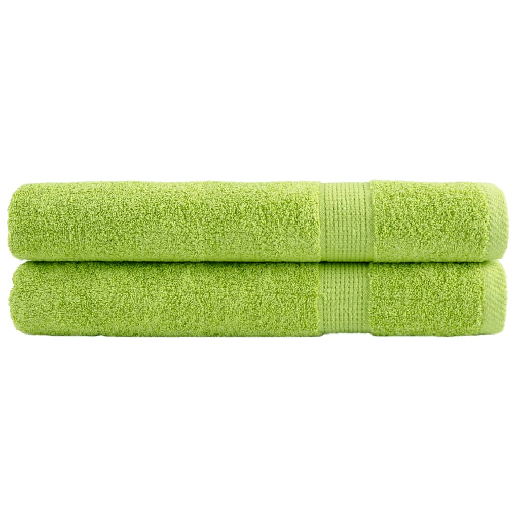 vidaXL Premium Towels SOLUND 2 pcs Apple Green 100x200 cm 600 gsm