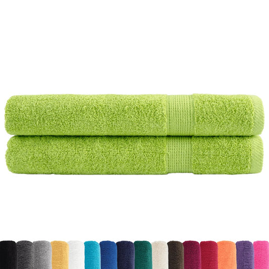 vidaXL Premium Towels SOLUND 2 pcs Apple Green 100x200 cm 600 gsm