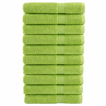 vidaXL Premium Towels SOLUND 10 pcs Apple Green 100x200 cm 600 gsm