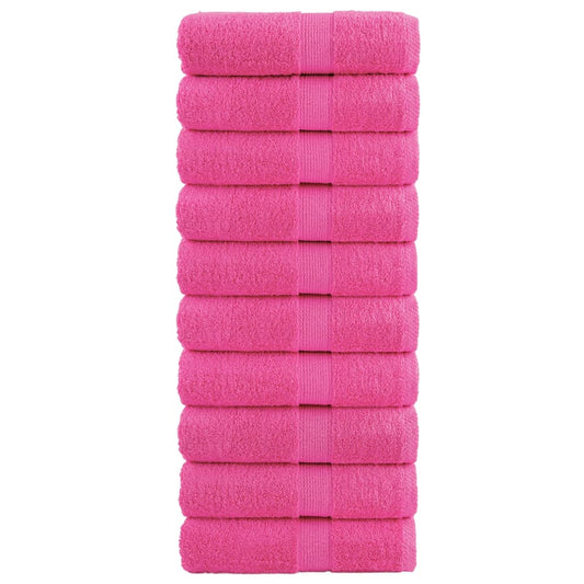 vidaXL Soap Towel | Set of 10 | Pink | 100% ring-spun cotton | 30x30 cm | Square