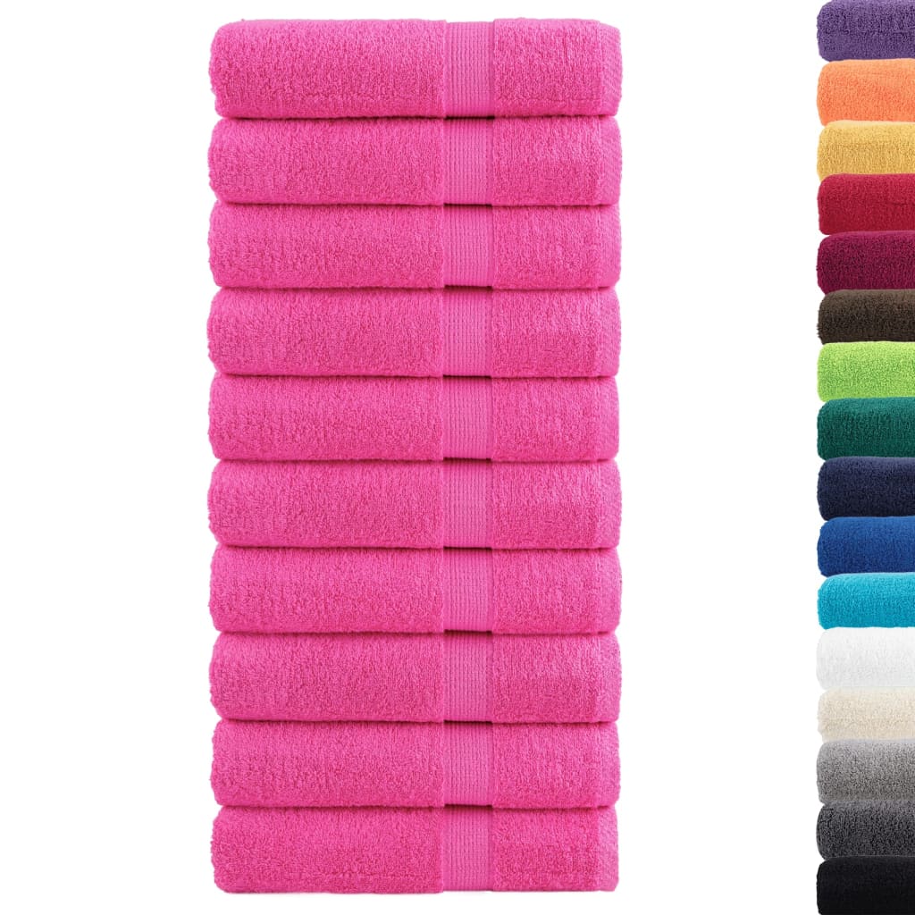 vidaXL Premium Bath Towels "SOLUND" 10 pcs Pink 100x150 cm 600 gsm