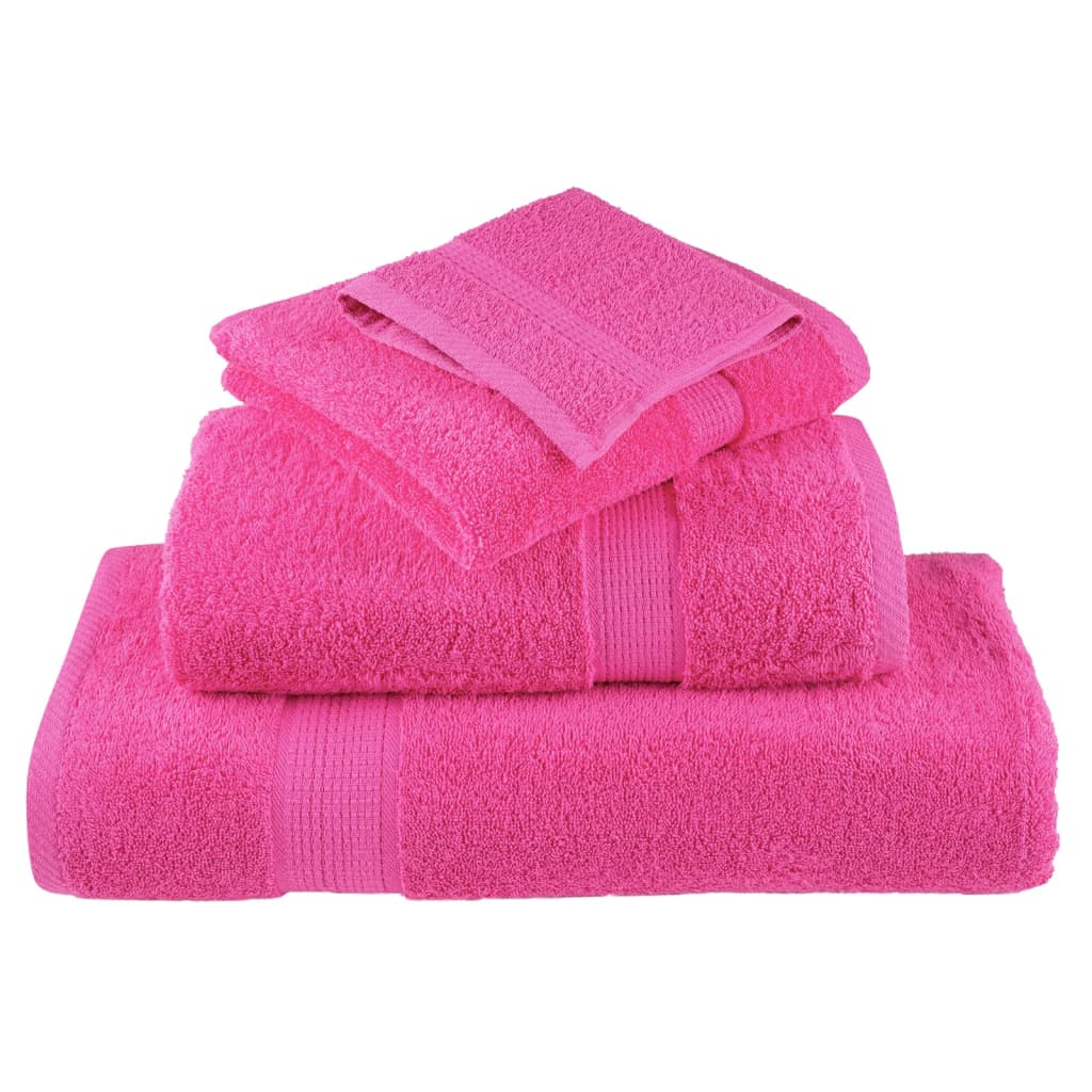 vidaXL Premium Bath Towels "SOLUND" 10 pcs Pink 100x150 cm 600 gsm