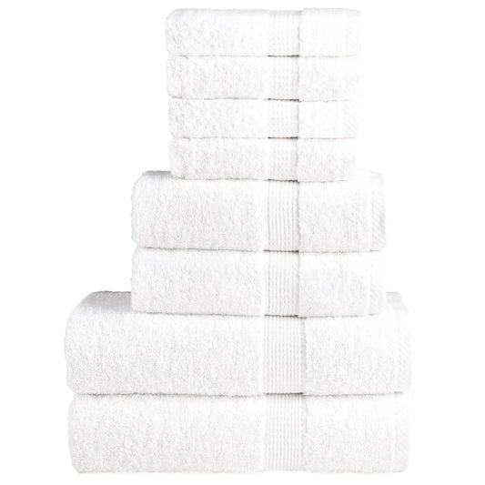 vidaXL 8 Piece Premium Towel Set SOLUND White 600 gsm