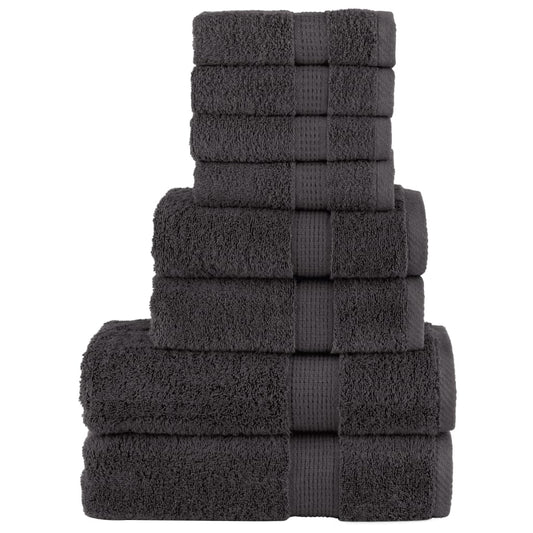 vidaXL Towel Set | Anthracite | 100% Ring-Spun Cotton | Guest, Hand, Shower