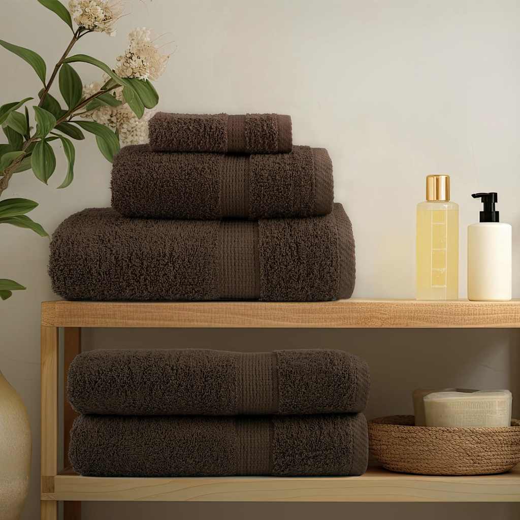vidaXL 8 Piece Premium Towel Set SOLUND Brown 600 gsm