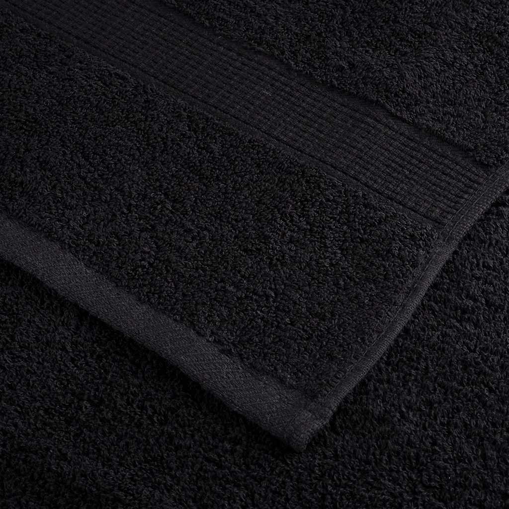 vidaXL 8 Piece Premium Towel Set SOLUND Black 600 gsm