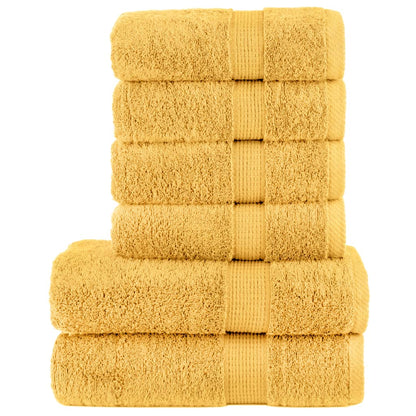 vidaXL 6 Piece Premium Towel Set SOLUND Gold 600 gsm