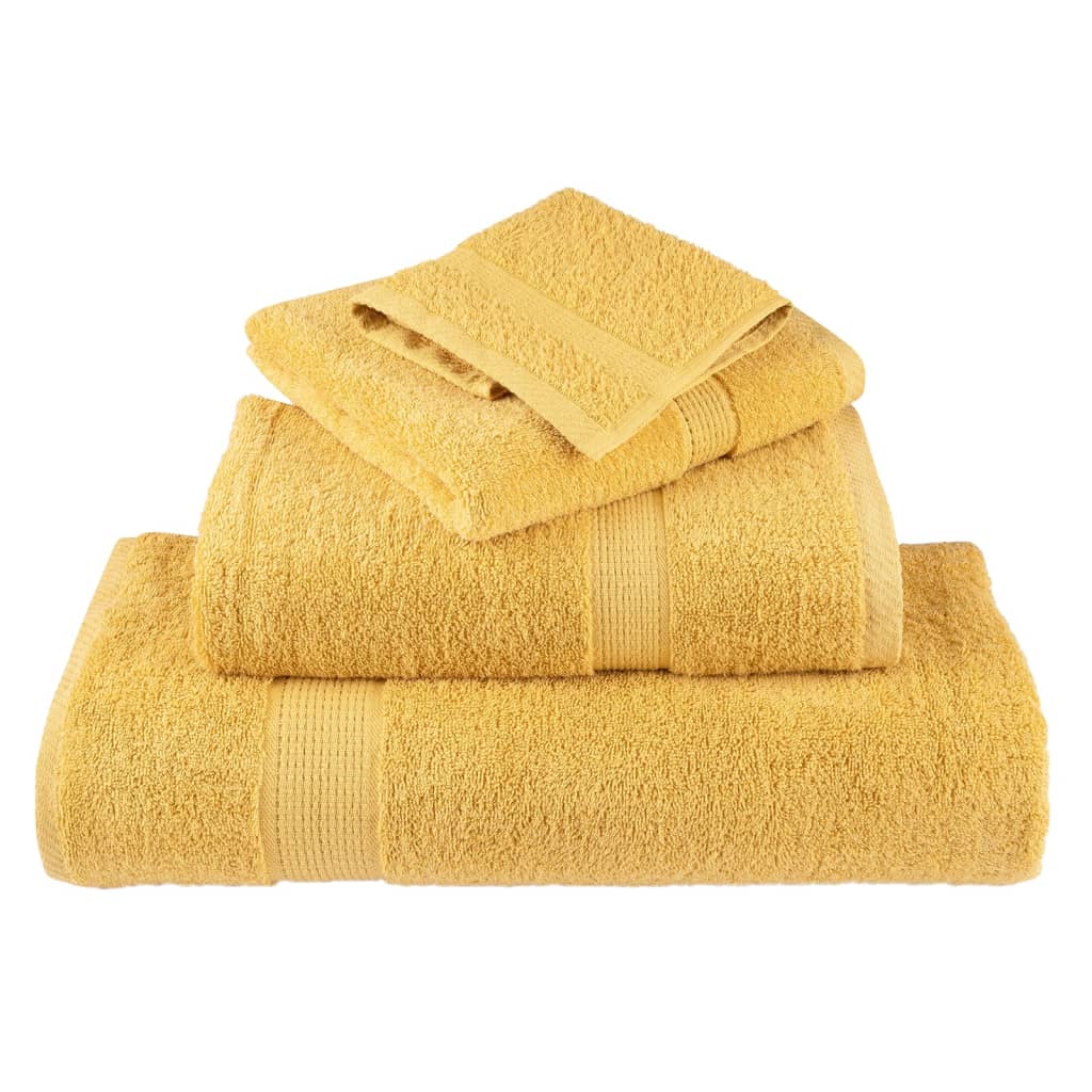 vidaXL 12 Piece Premium Towel Set SOLUND Gold 600 gsm