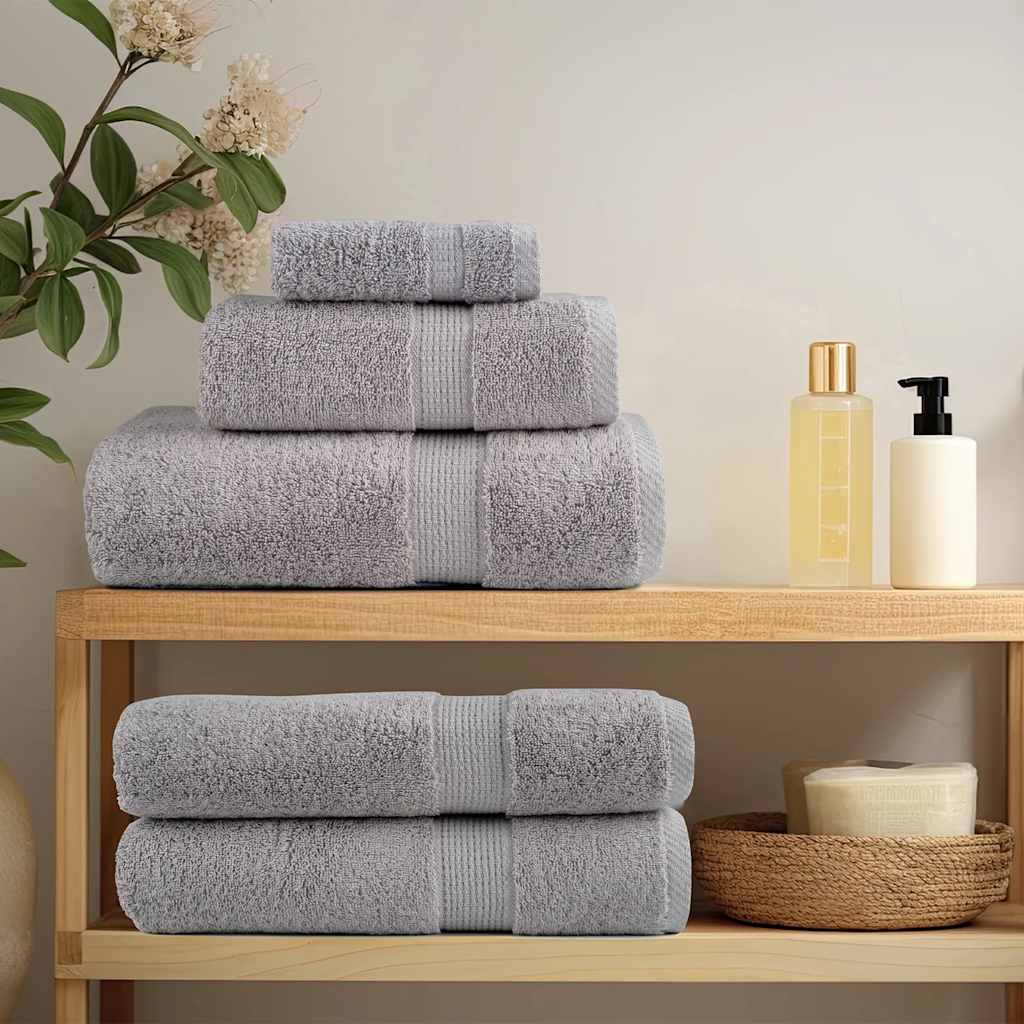 vidaXL 12 Piece Premium Towel Set SOLUND Grey 600 gsm