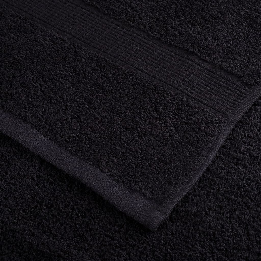 vidaXL 12 Piece Premium Towel Set SOLUND Black 600 gsm