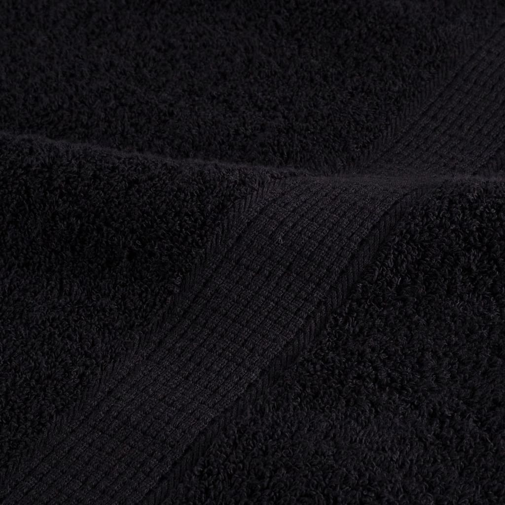 vidaXL 12 Piece Premium Towel Set SOLUND Black 600 gsm