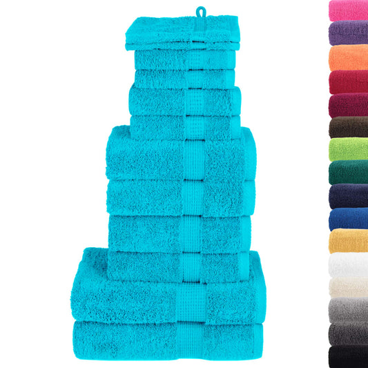 vidaXL 12 Piece Premium Towel Set SOLUND Turquoise 600 gsm