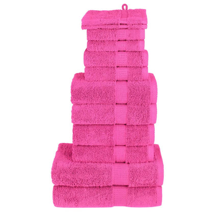 vidaXL 12 Piece Premium Towel Set SOLUND Pink 600 gsm