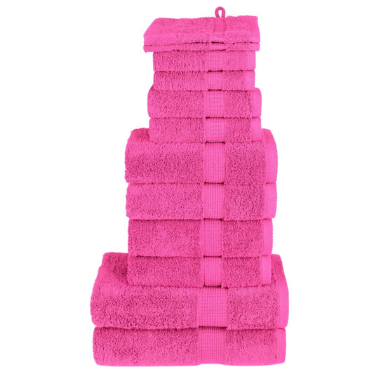 vidaXL 12 Piece Premium Towel Set SOLUND Pink 600 gsm