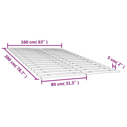 vidaXL Bed Slats Replacements with 34 Slats 2 pcs 80x200 cm