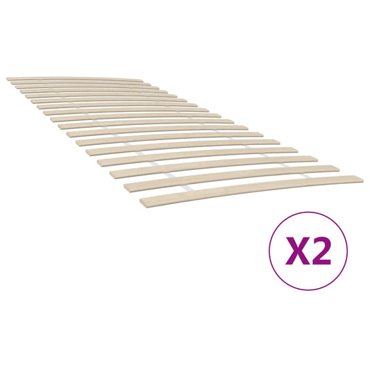 vidaXL Bed Slats Replacements with 34 Slats 2 pcs 90x200 cm