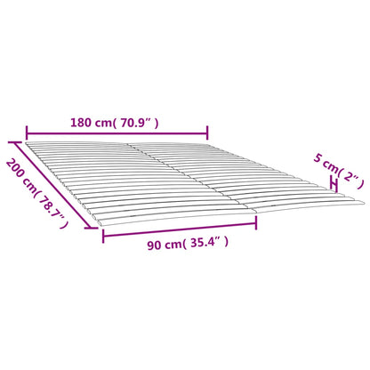 vidaXL Bed Slats Replacements with 48 Slats 2 pcs 90x200 cm