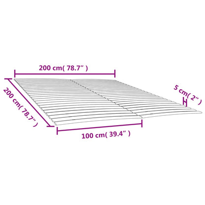 vidaXL Bed Slats Replacements with 48 Slats 2 pcs 100x200 cm