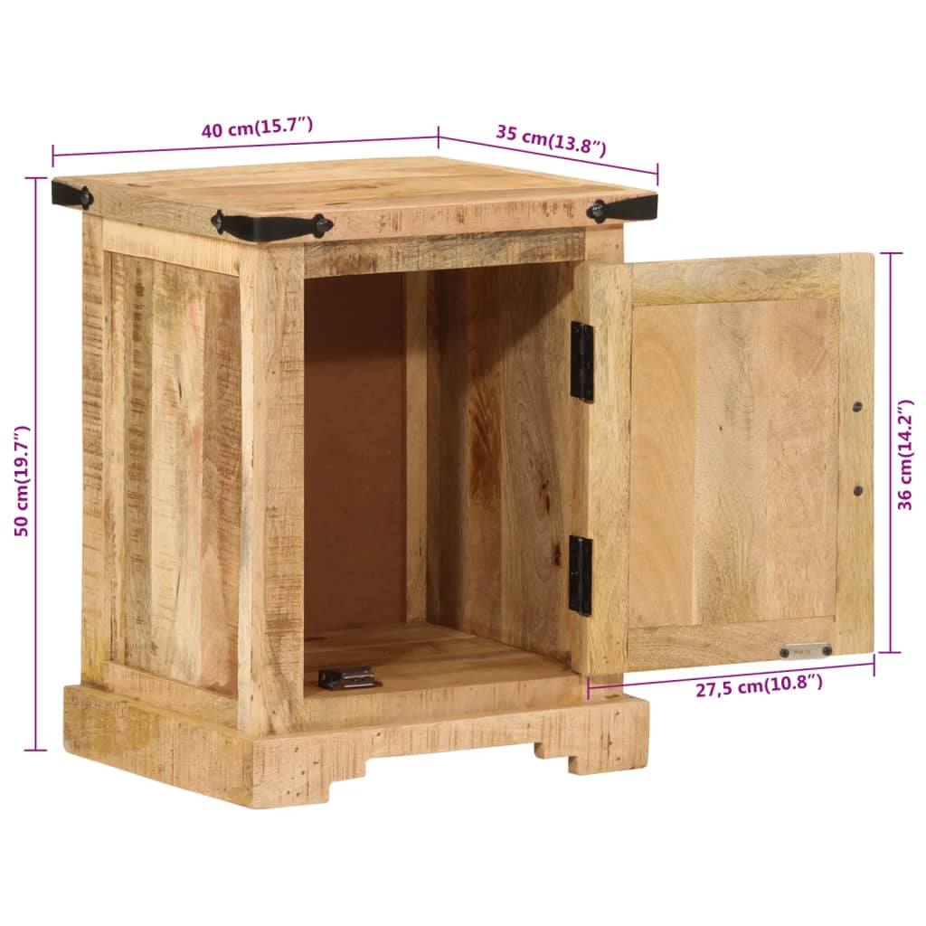 vidaXL Bedside Cabinet 40x35x50 cm Solid Wood Mango
